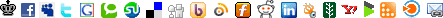 Buttons: Facebook, Twitter, MySpace, Google, Technorati, Yahoo buzz...