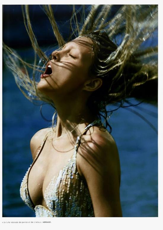 Anja Rubik - Wet photo | girl.of.the.day